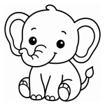 Adorable Baby Elephant with Playful Trunk and Tail 🐘🌿🐾