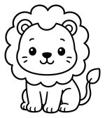 Adorable Baby Lion Sitting with a Playful Expression 🦁🐾😊