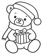 Adorable Bear with Christmas Present and Hat 🐻🎁🎅