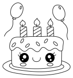 Adorable Birthday Cake with Candles and Balloons 🎂🎈🎉