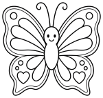 Adorable Butterfly with Heart Patterns and Friendly Face 🦋💖