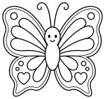 Adorable Butterfly with Heart Patterns and Friendly Face 🦋💖
