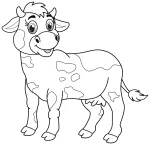 Adorable Cow with a Friendly Smile and Curly Tail 🐄💖😊