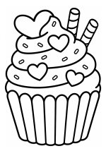 Adorable Cupcake with Hearts and Sprinkles for Special Occasion 🧁💖