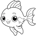 Adorable Cute Fish with a Friendly Face and Wavy Fins 🐟💛