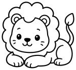 Adorable Cute Lion Cub Sitting and Relaxing 🦁🐾😊