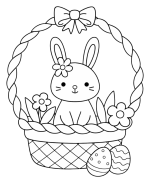 Adorable Easter Bunny Sitting in a Basket with Flowers 🐰🌸🧺