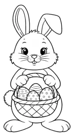 Adorable Easter Bunny with Basket of Easter Eggs 🐰🥚🌸