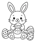 Adorable Easter Bunny with Colorful Easter Eggs 🐰🥚🌸