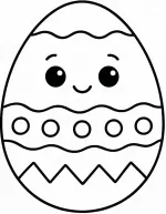 Adorable Easter Egg with Friendly Face and Dots 🐣🌸🐰