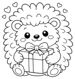 Adorable Hedgehog Holding Gift Box with Heart Eyes 🦔💝🎁