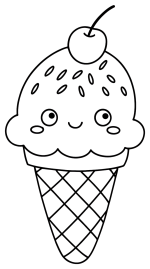 Adorable Ice Cream Cone with Sprinkles and Cherry 🍦🍒😊