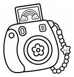 Adorable Instant Photo Camera with Rainbow and Flower 📸🌈🌸
