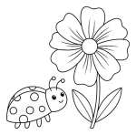 Adorable Ladybug with Flower in a Springtime Scene 🐞🌼🌸