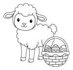Adorable Lamb with Easter Basket Holding Colorful Eggs 🐑🥚🐇