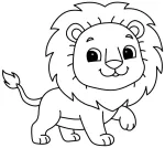Adorable Lion with a Friendly Smile and Bushy Mane 🦁🐾😊