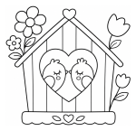 Adorable Love Birds in a Heart-Shaped Nest 🐦💖🌸
