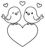Adorable Love Birds Sitting on a Heart 💖🐦💕