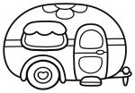 Adorable Retro Travel Trailer with Flower Decal and Awning Window 🚐🌸
