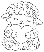 Adorable Sheep Holding Heart with Love 🐑💖💕