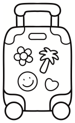 Adorable Travel Suitcase with Friendly Stickers 🧳🌴🌺