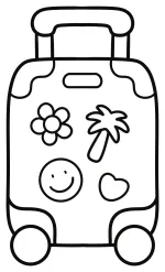 Adorable Travel Suitcase with Friendly Stickers 🧳🌴🌺