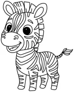 Adorable Zebra with a Friendly Smile and Curly Tail 🦓😊
