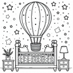 A Hot Air Balloon Near a Bed 🎈🛏️