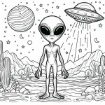 Alien on Planet with Space Ship 👽🪐🚀