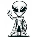Alien Showing Peace Sign 👽✌️
