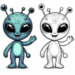 Alien Waving Happily 👽👋😃