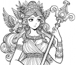 Athena Greek Goddess with Bird and Lance 🏛️🕊️