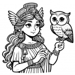Athena Greek Goddess with Owl 🦉🏛️