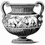 Ancient Greek Volute-Krater Depicting Two Boars 🏺