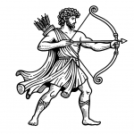 Greek God Apollo Standing and Aiming Bow and Arrow 🌟🏹
