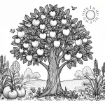 Apple 🍎 Tree in Summer with Apples 🌳🍎🌞