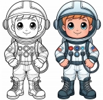 Boy Dressed as Astronaut in Suit Smiling and Ready 🌌🚀👨‍🚀