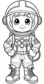 Boy Dressed as Astronaut in Suit Smiling and Ready 🌌🚀👨‍🚀