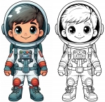 Boy Dressed as Astronaut in Suit Smiling 🌌🚀👨‍🚀