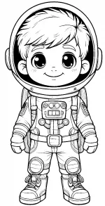 Boy Dressed as Astronaut in Suit Smiling 🌌🚀👨‍🚀