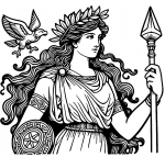 Athena Greek Goddess with Bird ✨🕊️