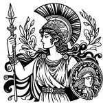 Athena Greek Goddess with Shield 🎨🛡️
