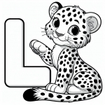 Baby Leopard with Letter L 🐆👶🔠