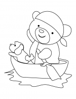 Bear and Dog on Rowing Boat 🐻🐶🚣‍♂️🌊🛶