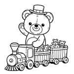 Teddy Bear with Toy Train Carrying Little Bears 🧸🚂📦🐻🎩