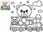 Teddy Bear with Toy Train and Friend 🧸🚂👫