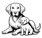 Beautiful Dog with Cute Puppy 🐕❤️🐾