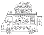 Belgian Waffles Food Truck with a Friendly Dog 🍴🐶🧁