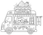 Belgian Waffles Food Truck with a Friendly Dog 🍴🐶🧁