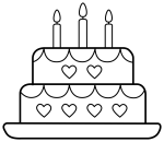 Birthday Cake with Hearts and Candles 🎂❤️🎉